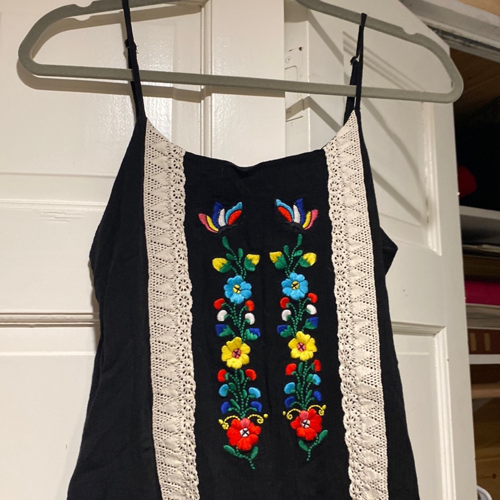 Embroidered boho tank